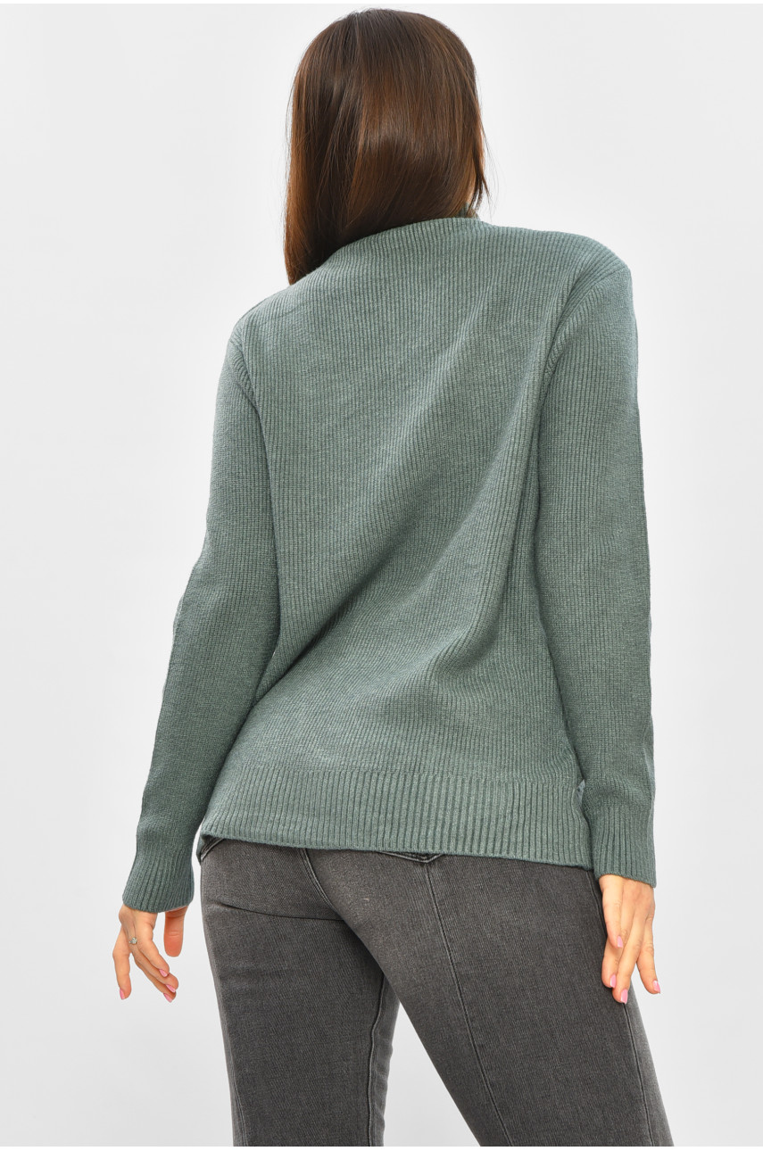 Свитер женский однотонный зеленого цвета 2626 206593