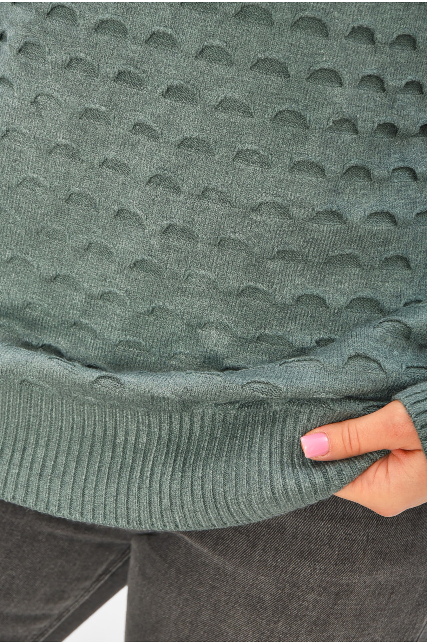 Свитер женский однотонный зеленого цвета 2626 206593