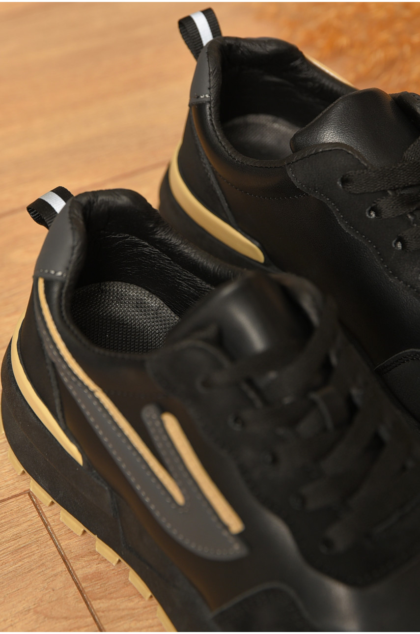 Кроссовки женские черного цвета на шнуровке 542-143 206596