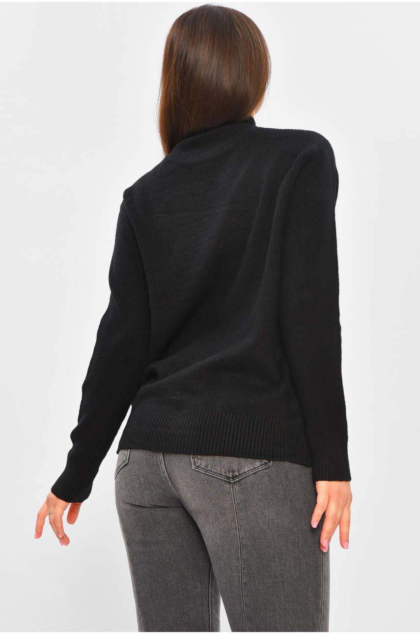 Свитер женский однотонный черного цвета 2626 206597