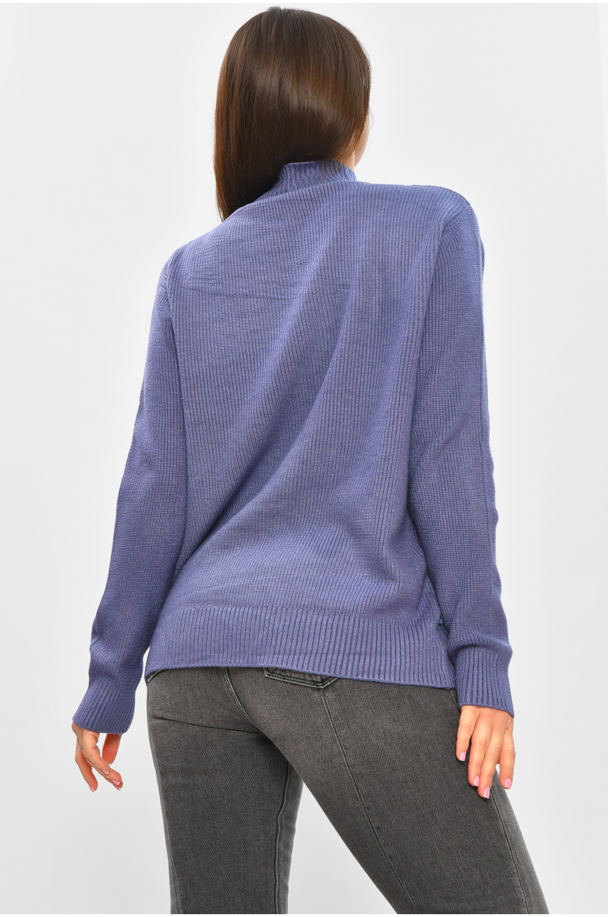 Свитер женский однотонный синего цвета 2626 206599