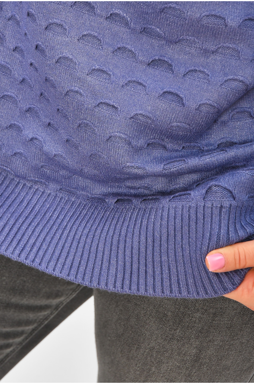 Свитер женский однотонный синего цвета 2626 206599