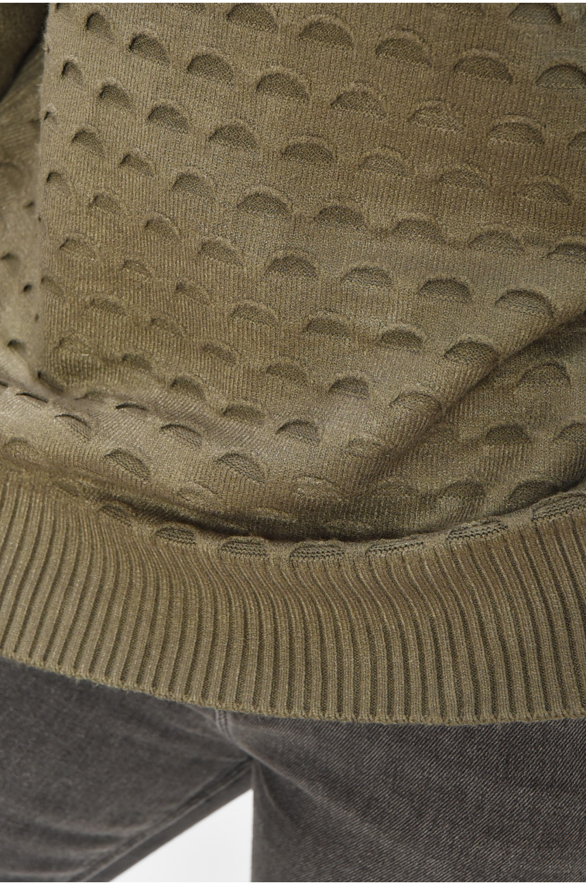 Свитер женский однотонный тёмно-зеленого цвета 2626 206601