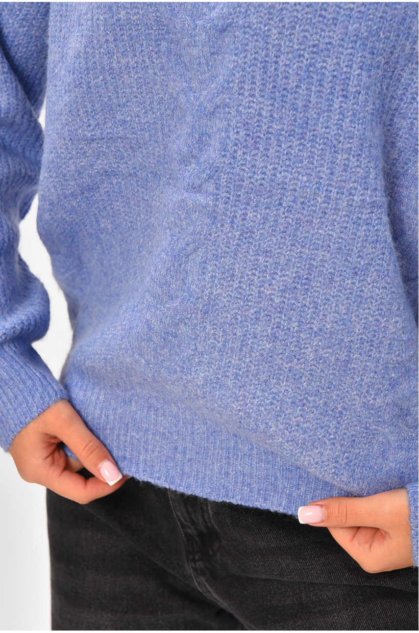 Свитер женский однотонный синего цвета 6940 206607