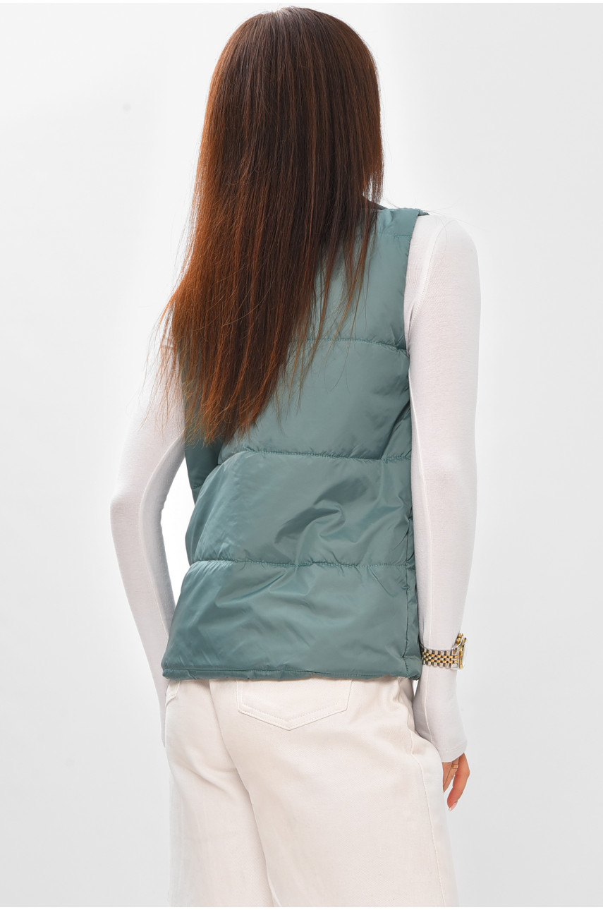 Жилетка женская демисезонная зеленого цвета 313 206618