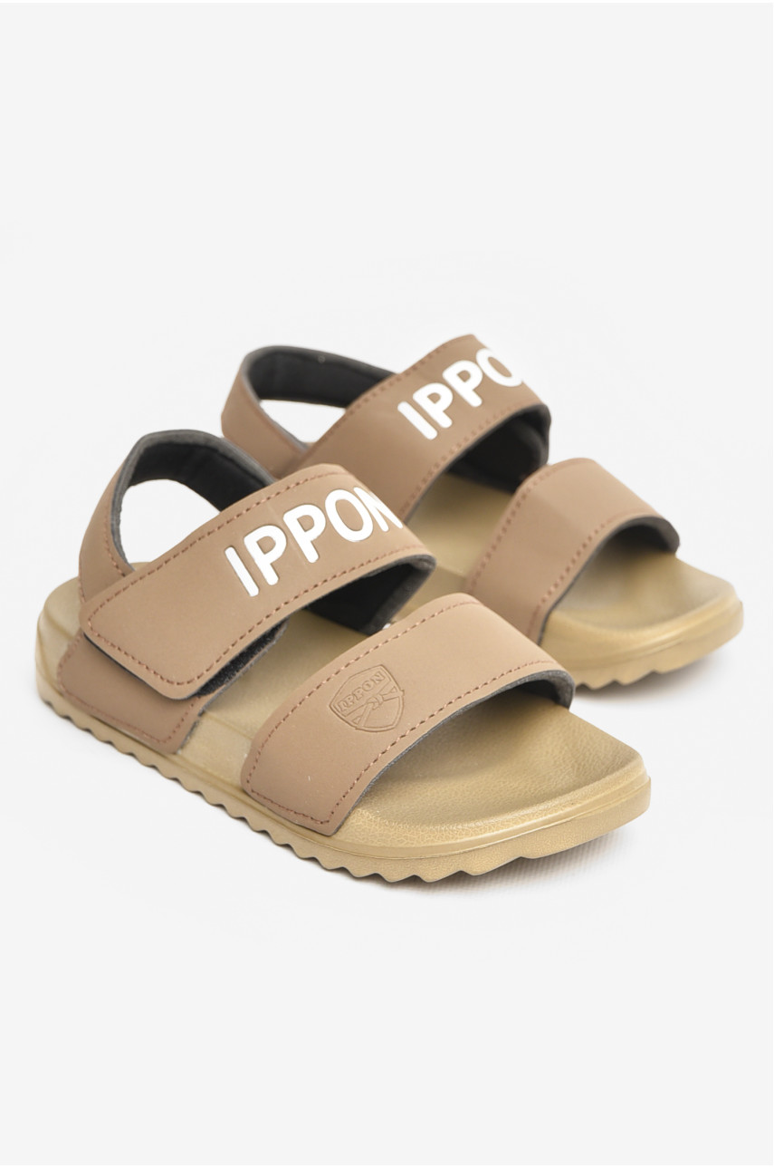Сандалі дитячі темно-бежевого кольору на ліпучці 2201 206622