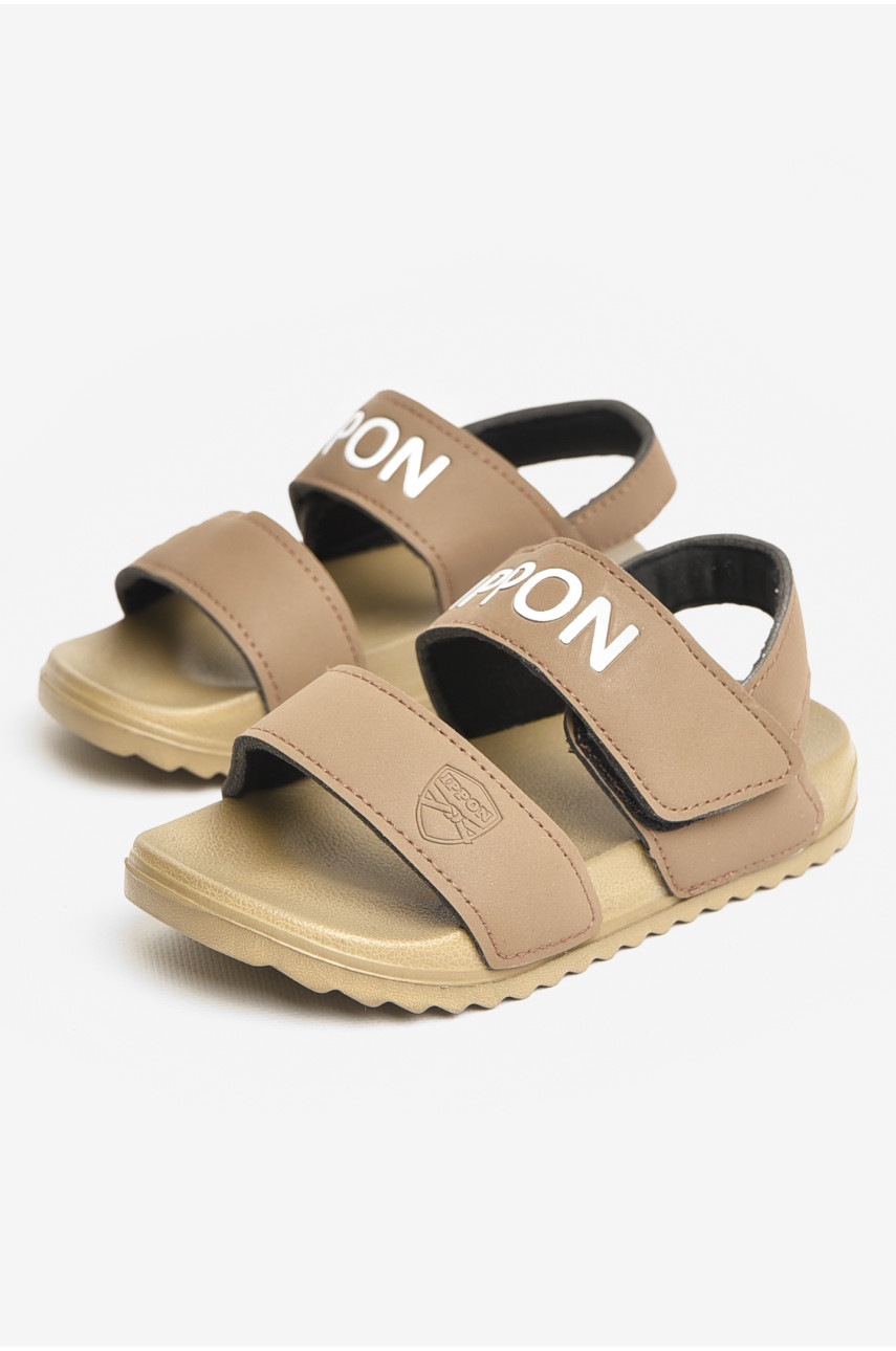 Сандалі дитячі темно-бежевого кольору на ліпучці 2201 206622