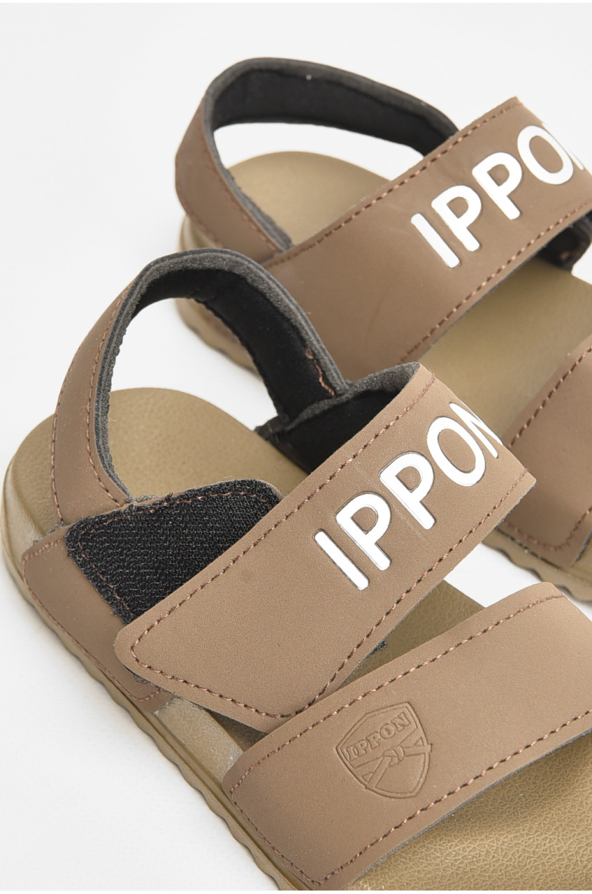 Сандалі дитячі темно-бежевого кольору на ліпучці 2201 206622