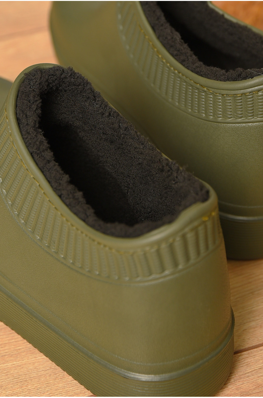 Калоші жіночі утеплені темно-зеленого кольору 630 206628