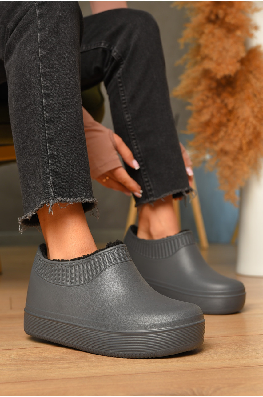 Калоші жіночі утеплені темно-сірого кольору 630 206629