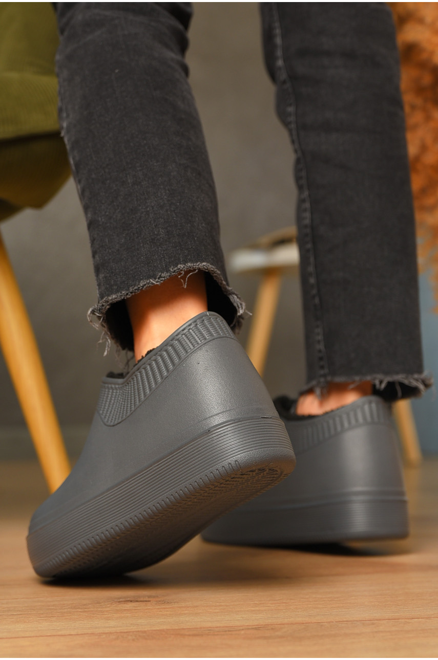 Калоші жіночі утеплені темно-сірого кольору 630 206629