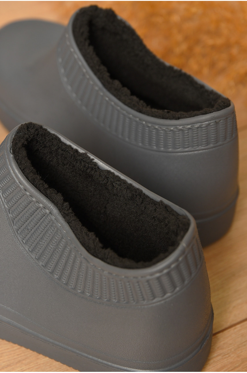 Калоші жіночі утеплені темно-сірого кольору 630 206629