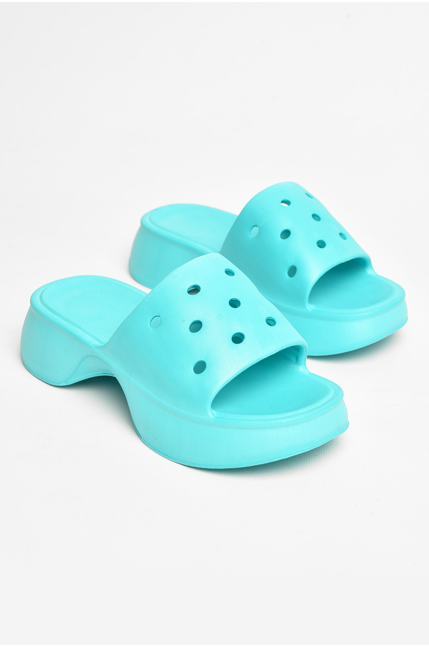 Шлепанцы пена женские бирюзового цвета 5043-2 206634
