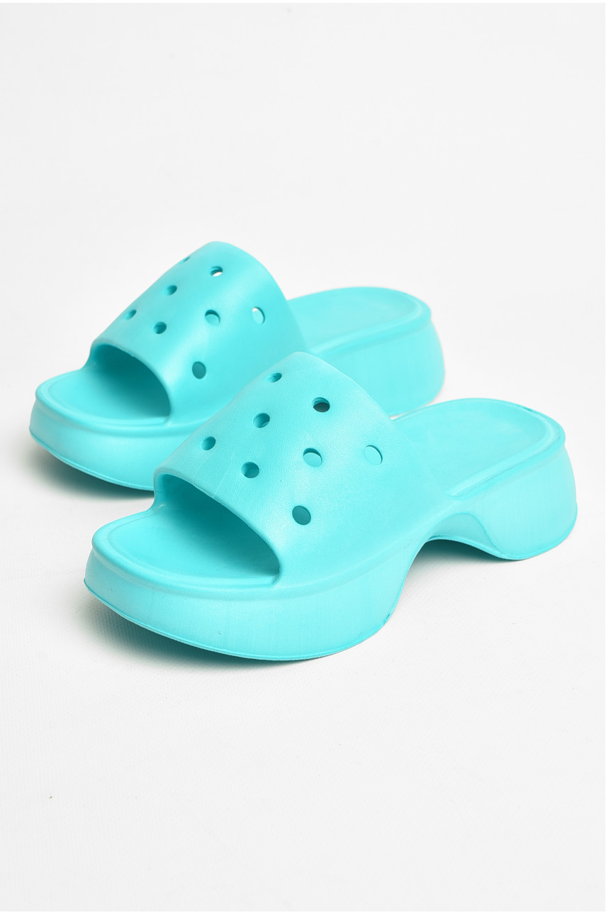 Шлепанцы пена женские бирюзового цвета 5043-2 206634