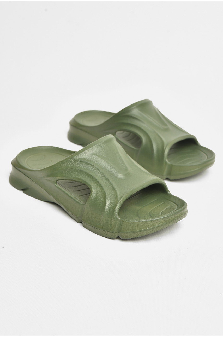 Шлепки пена мужские цвета хаки 5075-1 206650