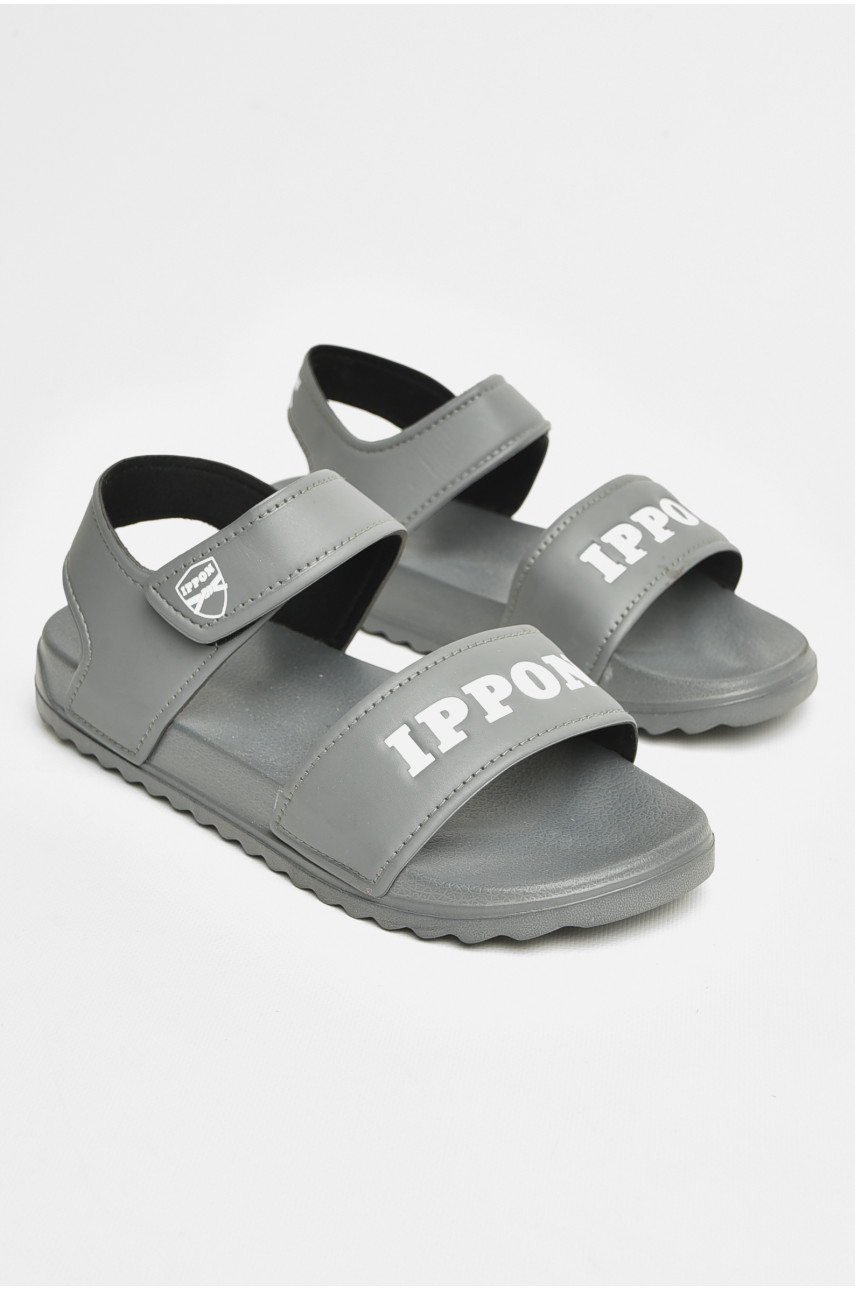 Сандалии мужские серого цвета на липучке 2221 206665
