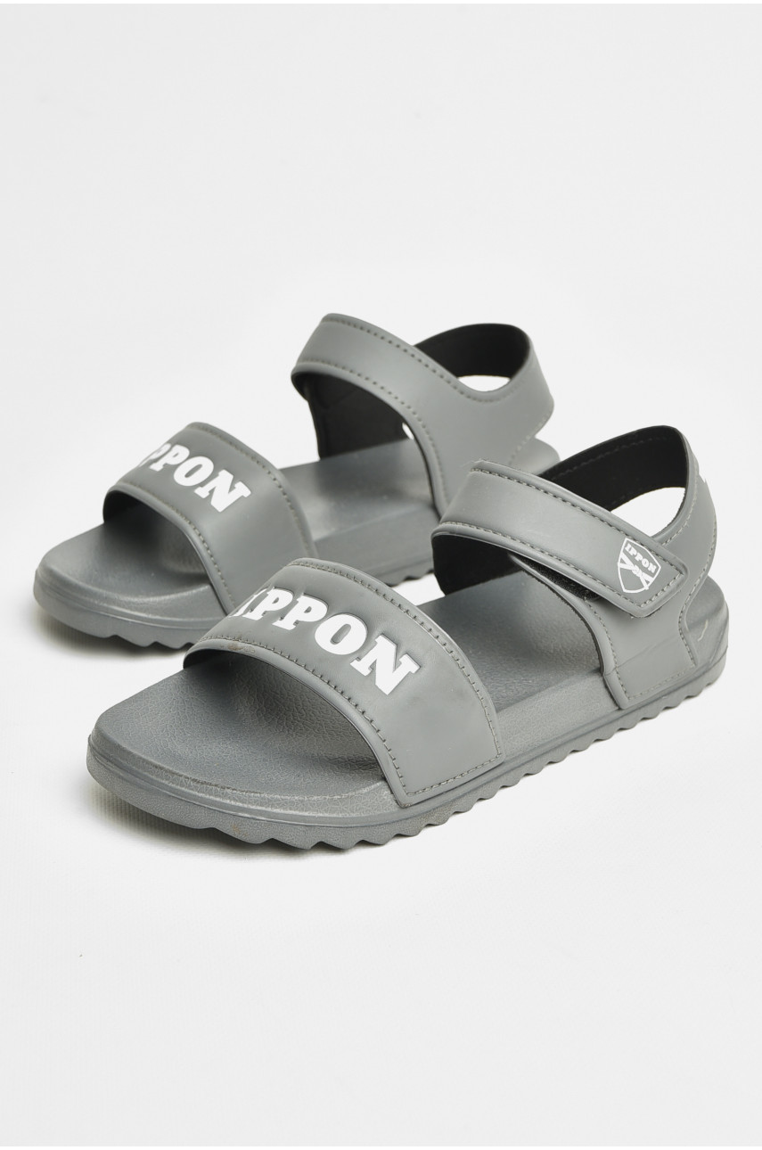 Сандалии мужские серого цвета на липучке 2221 206665