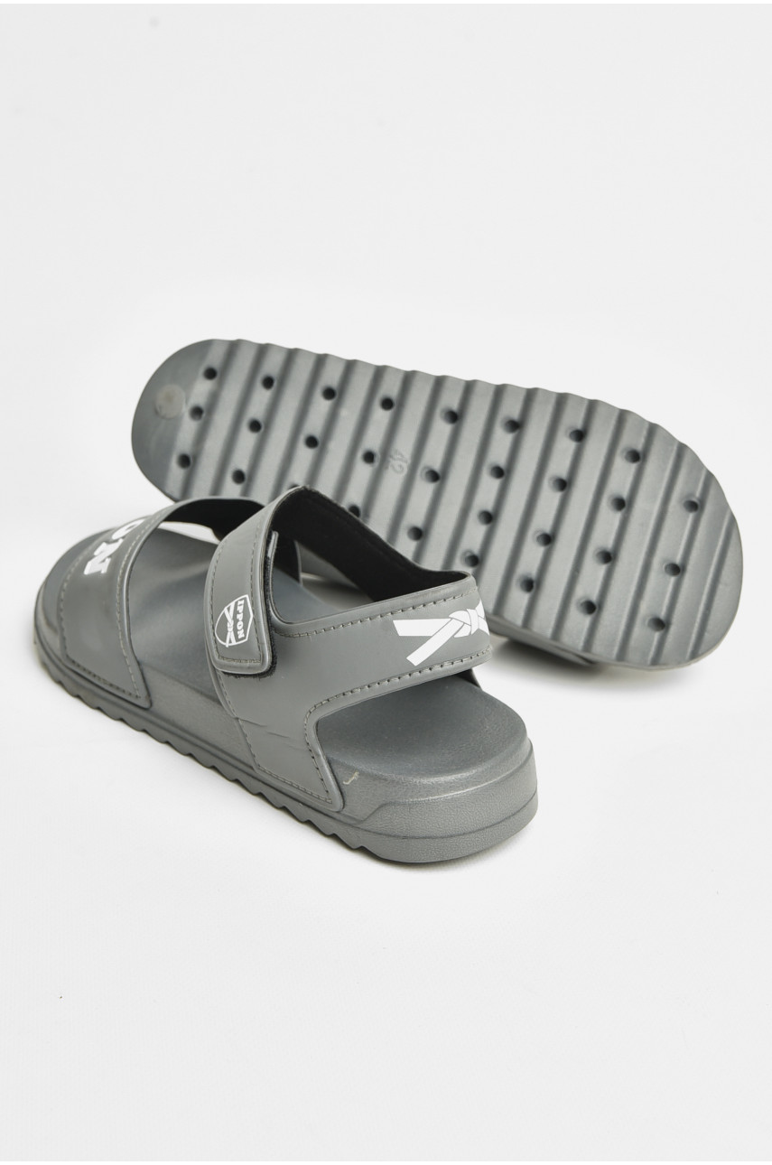 Сандалии мужские серого цвета на липучке 2221 206665