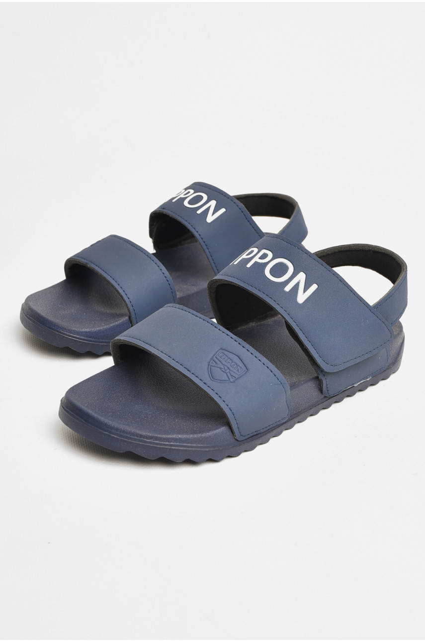 Сандалии мужские темно-синего цвета на липучке 2221 206667