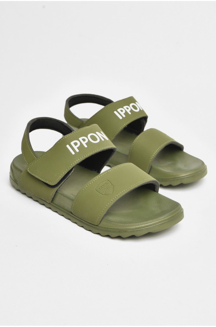 Сандалии мужские цвета хаки на липучке 2221 206669