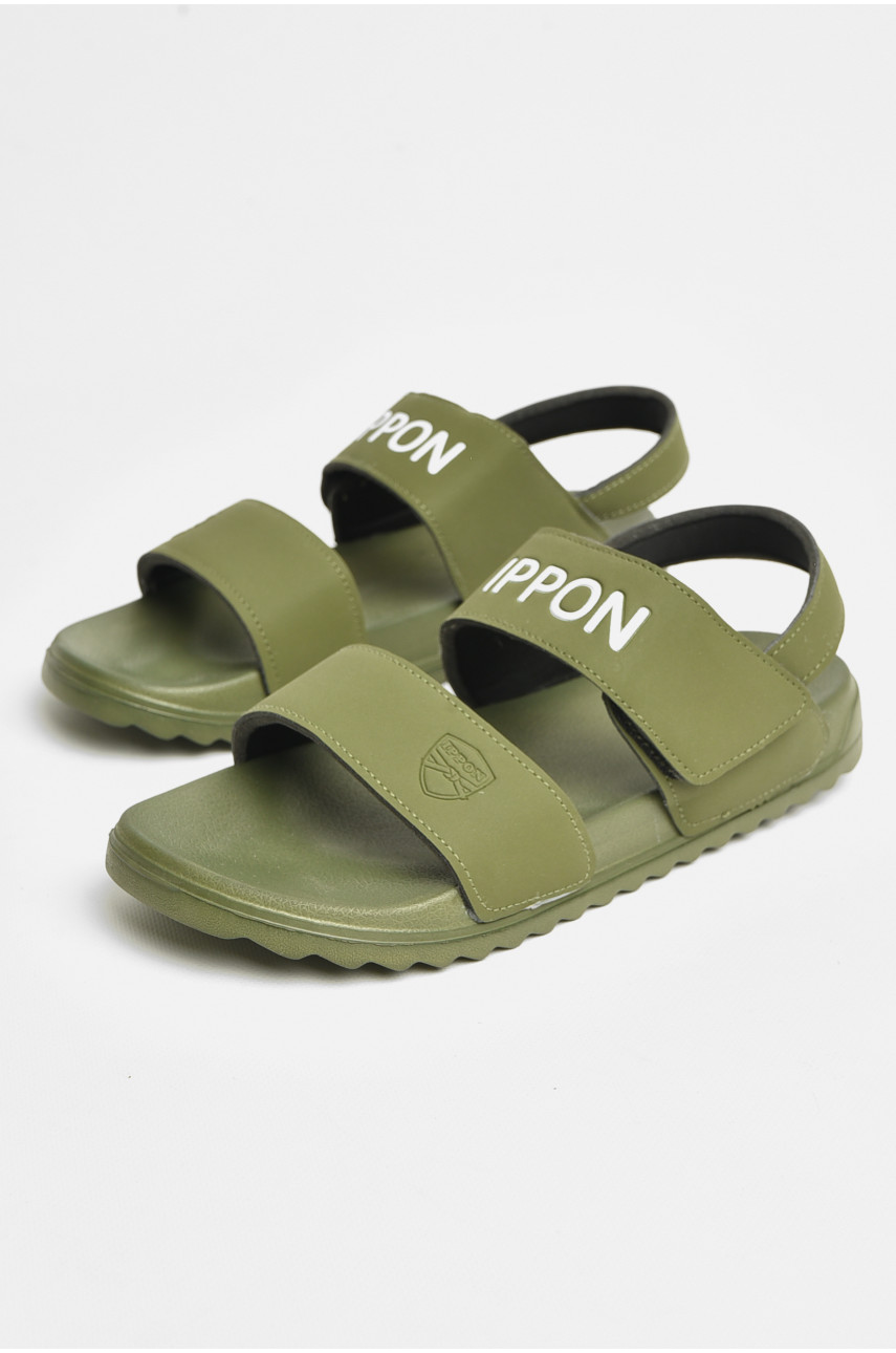 Сандалии мужские цвета хаки на липучке 2221 206669