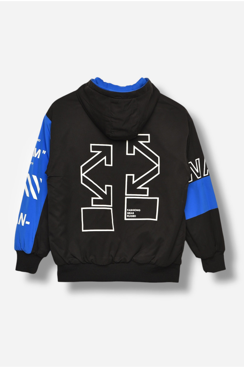 Куртка детская для мальчика двухсторонняя чорно-синего цвета 21А-36 206671