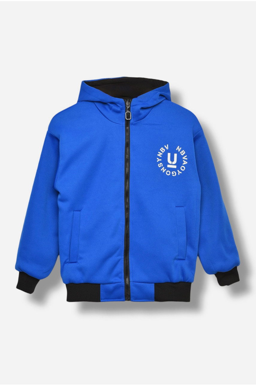 Куртка детская для мальчика двухсторонняя чорно-синего цвета 21А-36 206671