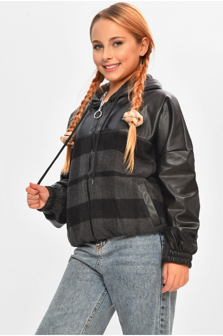 Куртка детская для девочки демисезонная черного цвета 02557 206680