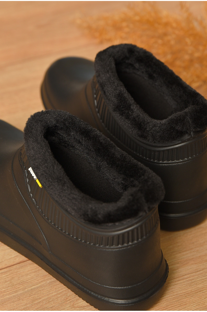 Калоші жіночі на хутрі черного кольору 7004 206694