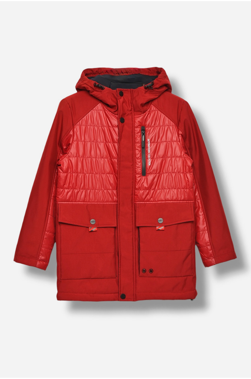 Куртка детская для мальчика демисезонная красного цвета 89071 206698