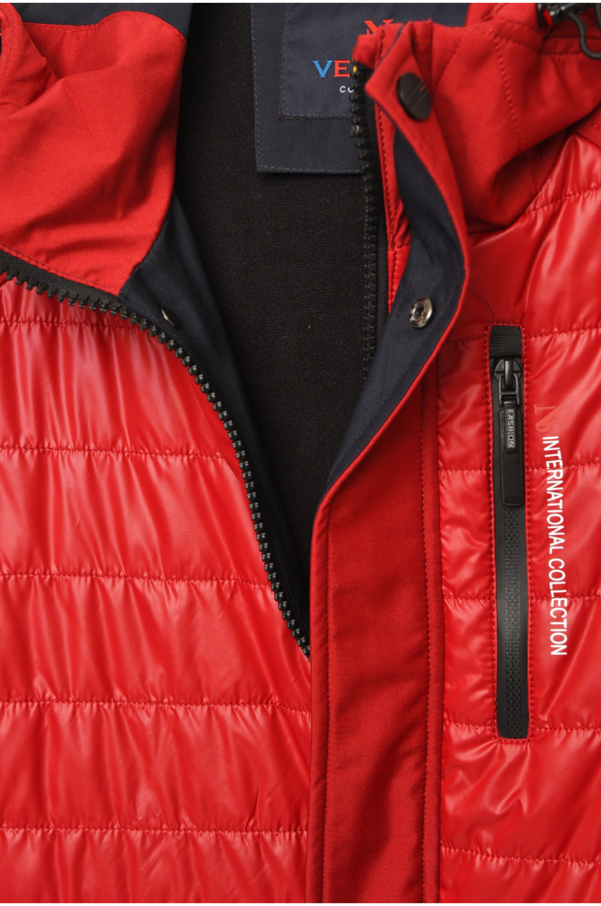 Куртка детская для мальчика демисезонная красного цвета 89071 206698