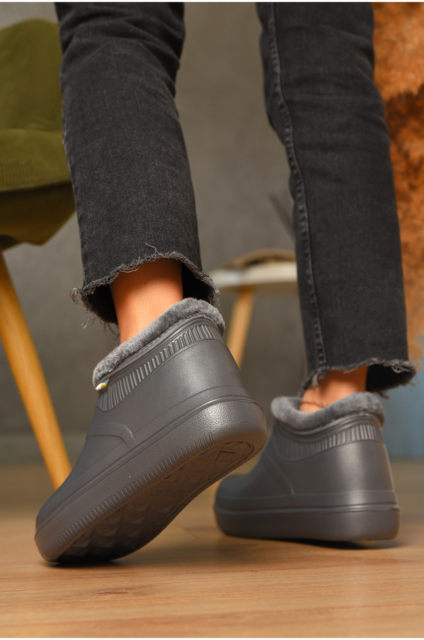 Галоши женские на меху серого цвета 7004 206699 Галоши женские на меху серого цвета 7004 206699