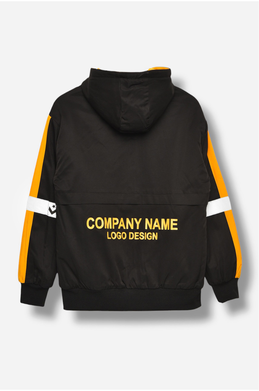 Куртка подростковая для мальчика двухсторонняя чорно-оранжевого цвета 21А-52 206701