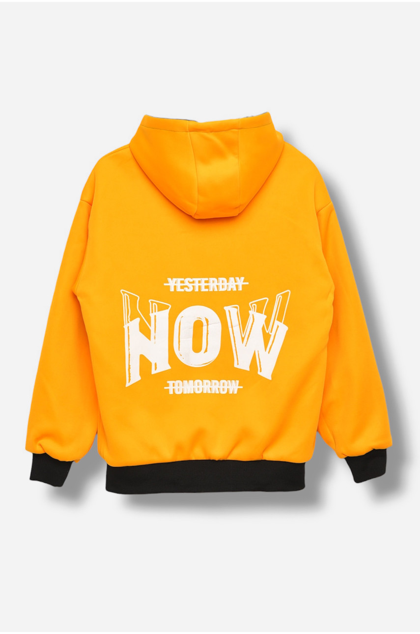 Куртка подростковая для мальчика двухсторонняя чорно-оранжевого цвета 21А-52 206701