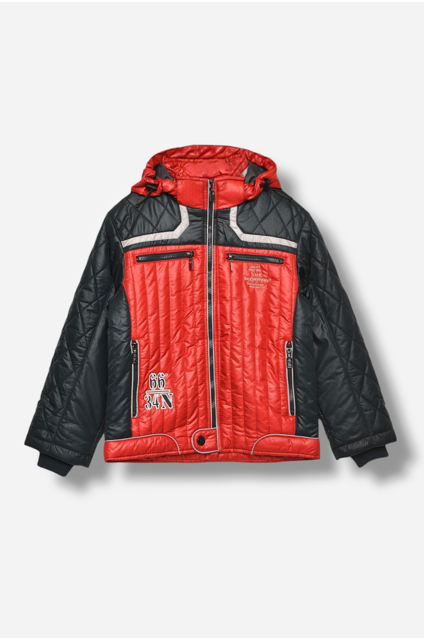 Куртка детская для мальчика демисезонная красного цвета K-6585 206714