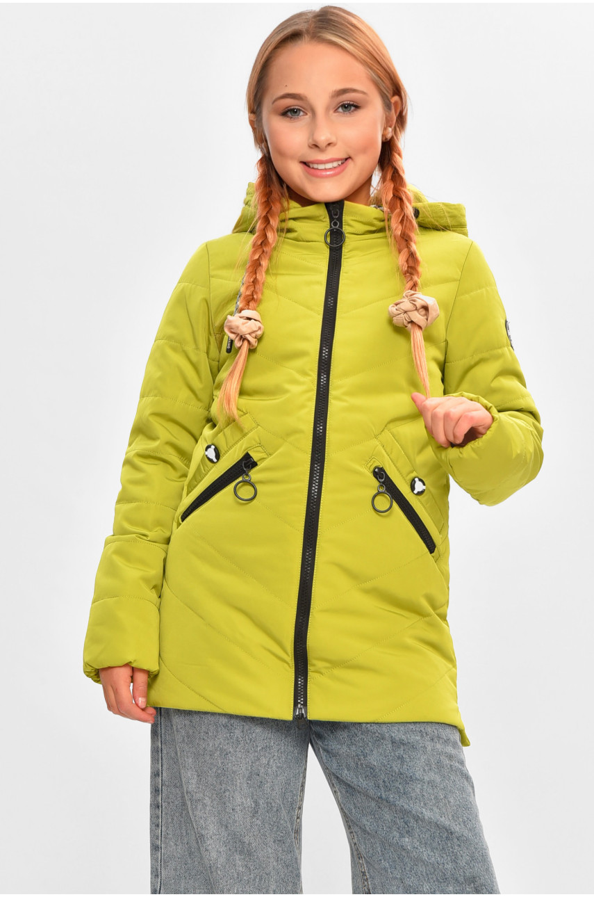 Куртка детская для девочки демисезонная салатового цвета 28092 206723