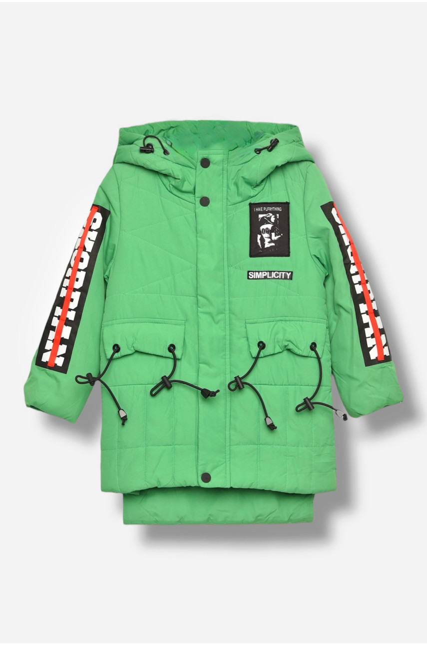 Куртка детская для мальчика демисезонная зеленого цвета 206724