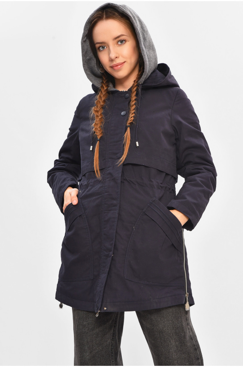 Куртка подростковая для девочки демисезонная тёмно-синего цвета 16112 206728