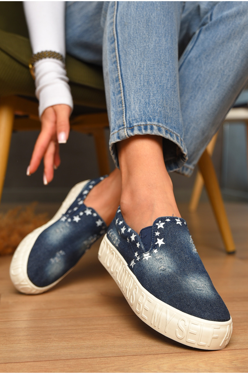 Мокасини жіночі джинсові синього кольору BL-300 206733