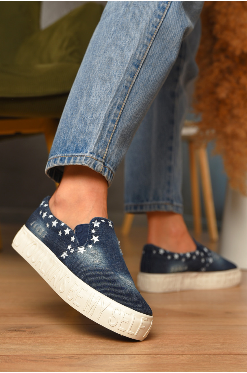 Мокасини жіночі джинсові синього кольору BL-300 206733