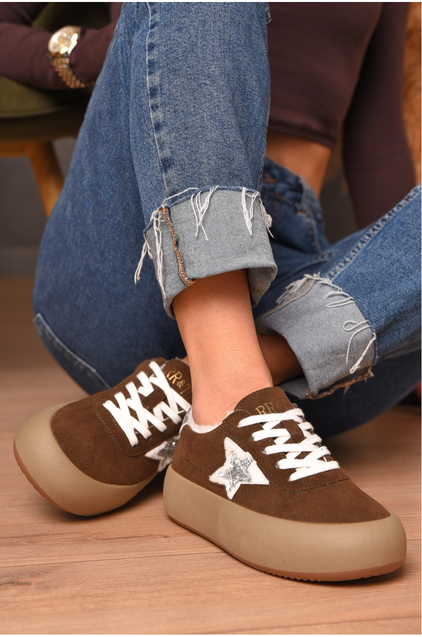 Кроссовки женские демисезонные коричневого цвета N008-2 206738