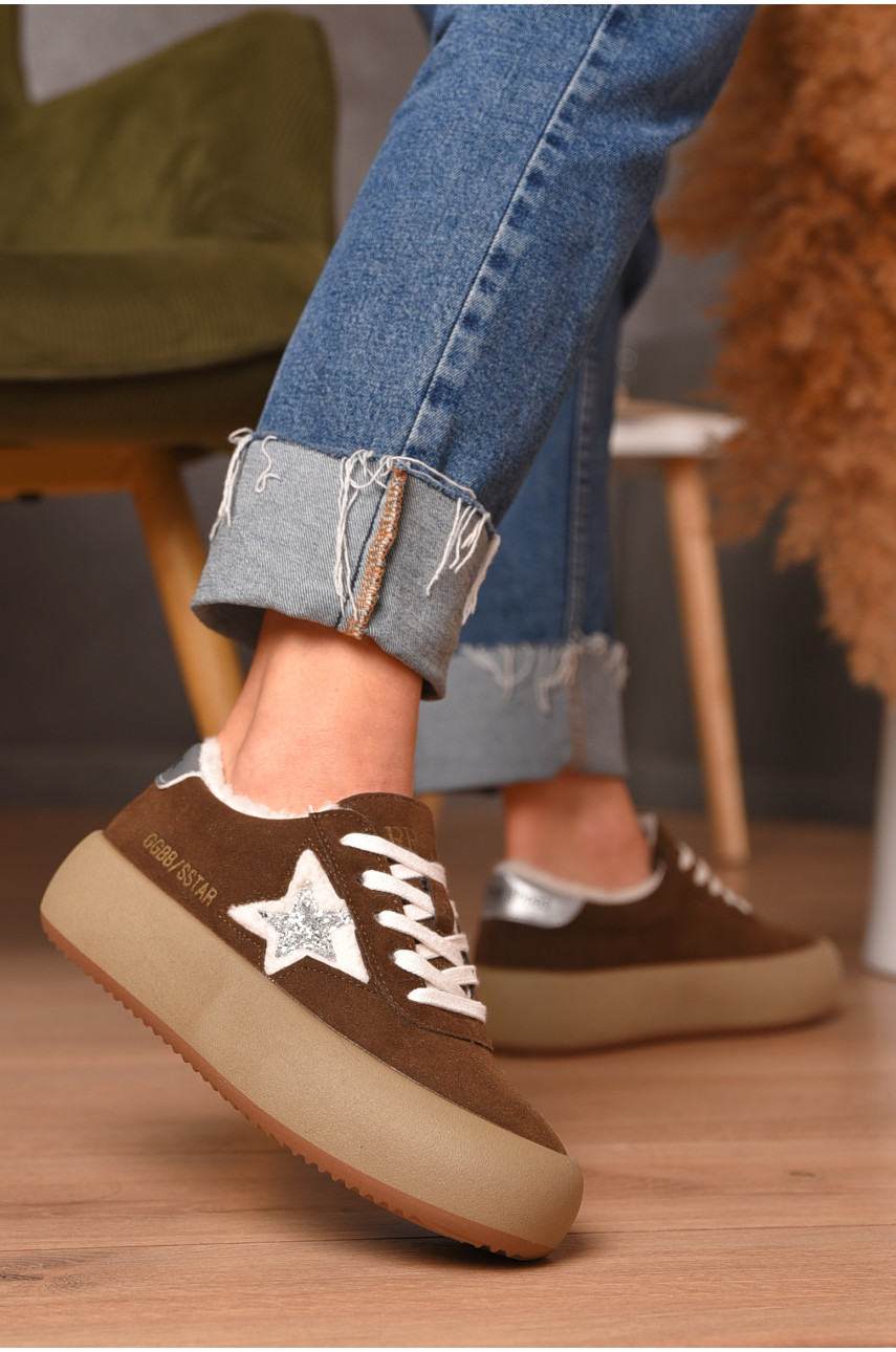 Кроссовки женские демисезонные коричневого цвета N008-2 206738