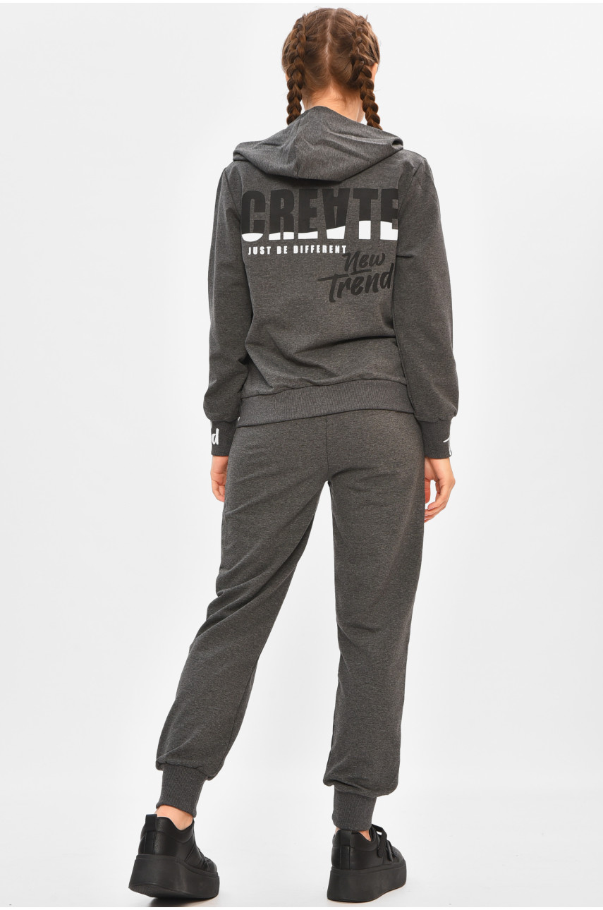 Спортивный костюм подростковый для девочки тёмно-серого цвета 241 206746