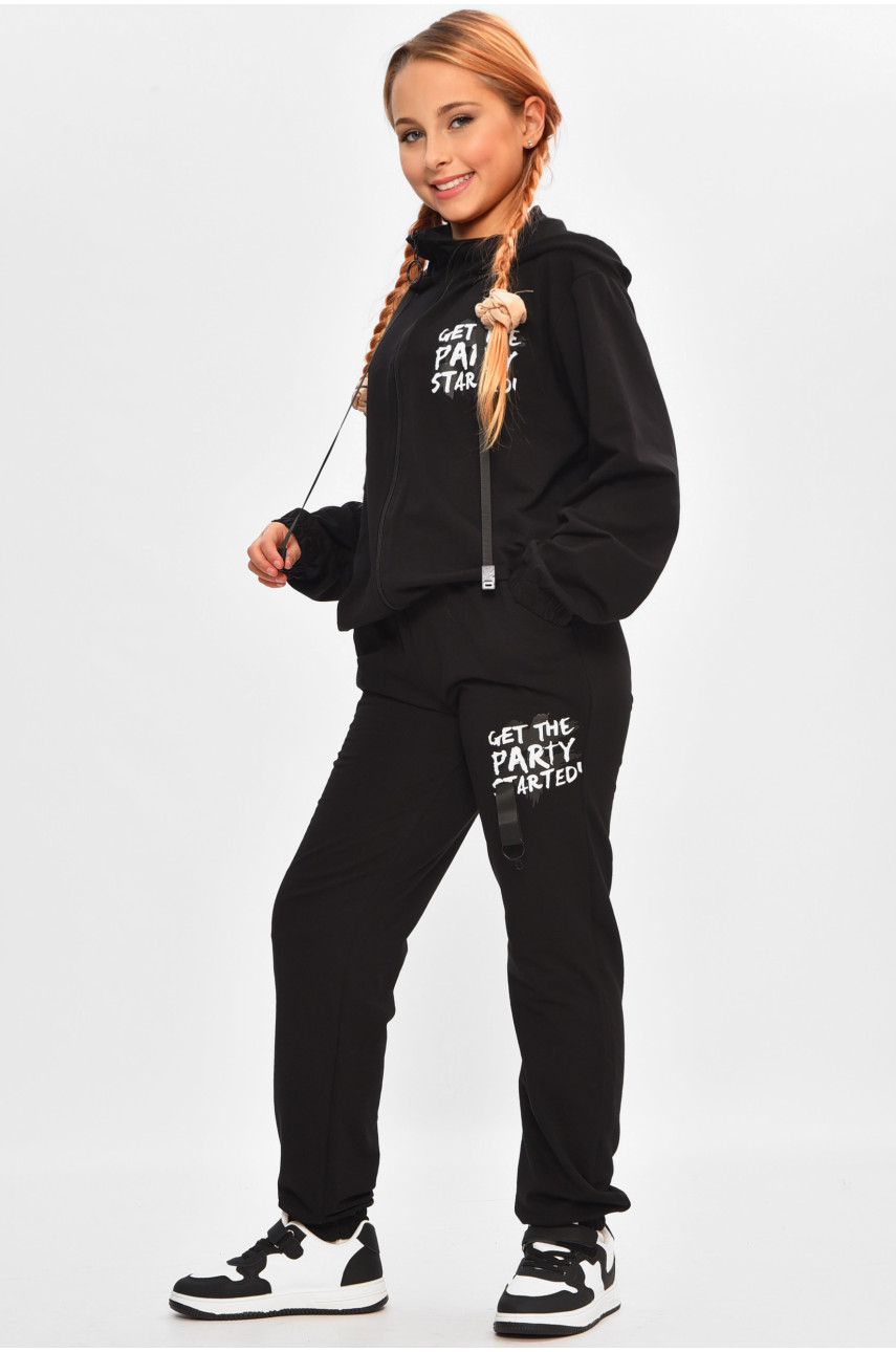 Спортивный костюм подростковый для девочки черного цвета 237 206751 Спортивный костюм подростковый для девочки черного цвета 237 206751