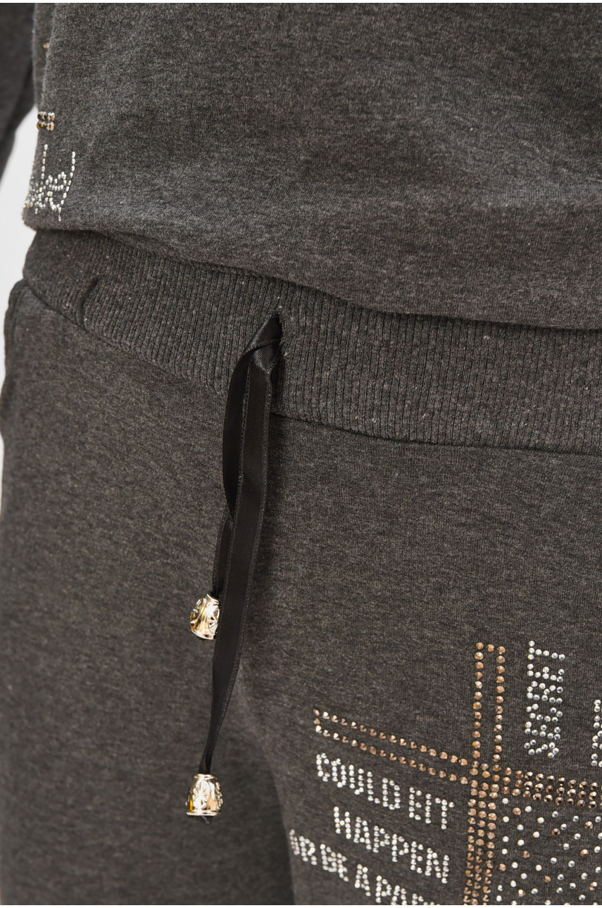 Спортивный костюм подростковый для девочки тёмно-серого цвета 28131 206752