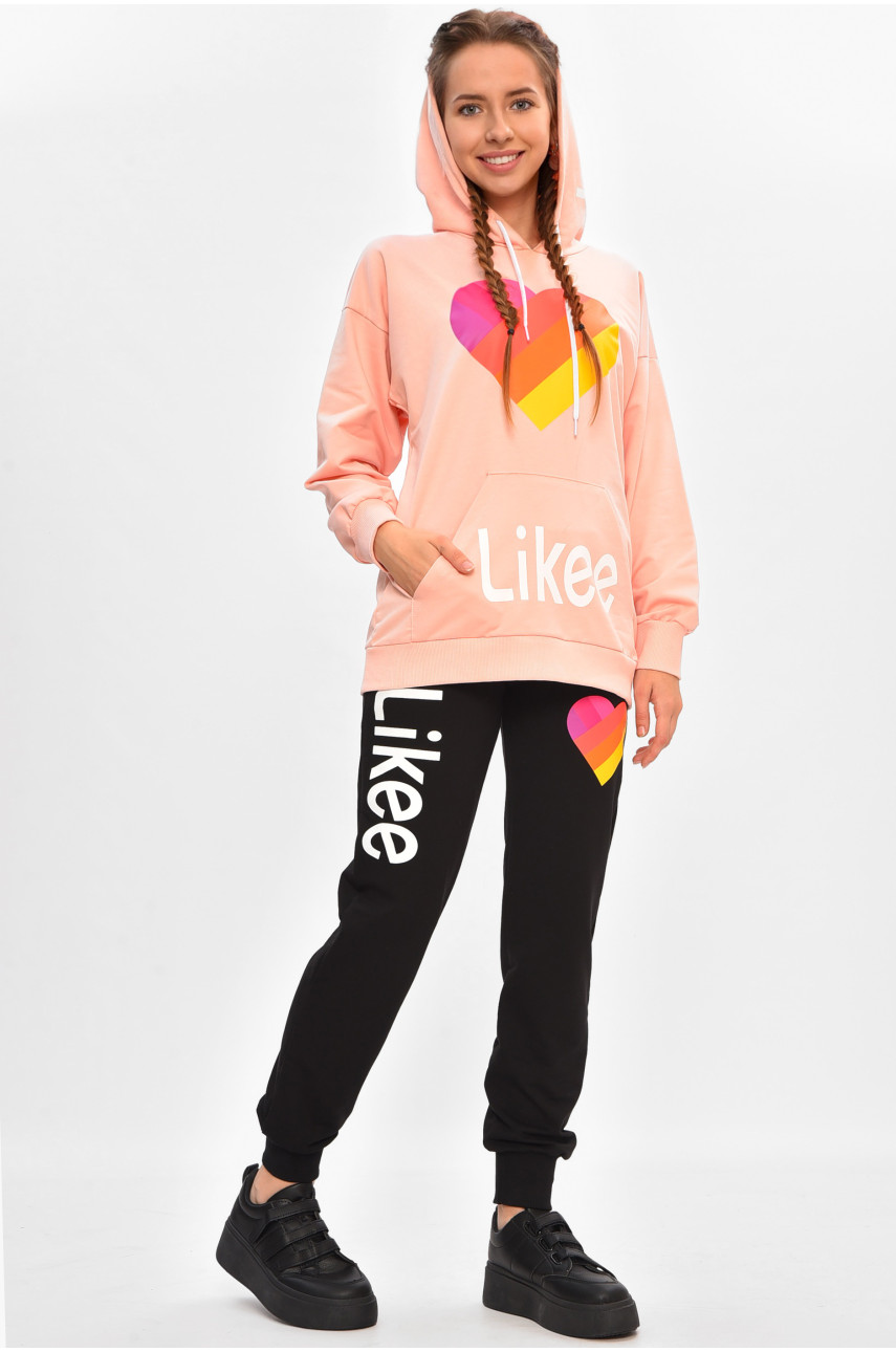 Спортивный костюм подростковый для девочки пудрового цвета 083 206761