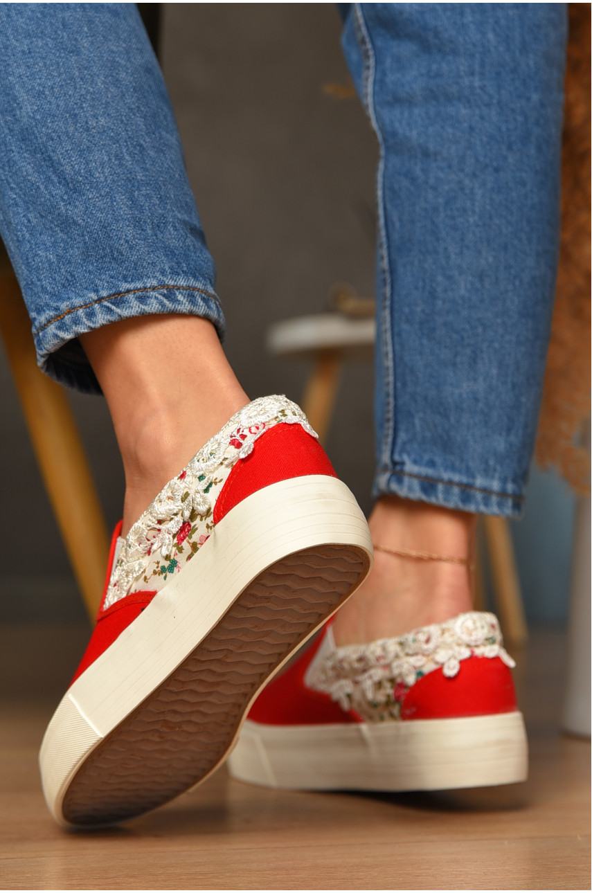 Сліпони жіночі червоного кольору 3972 206764