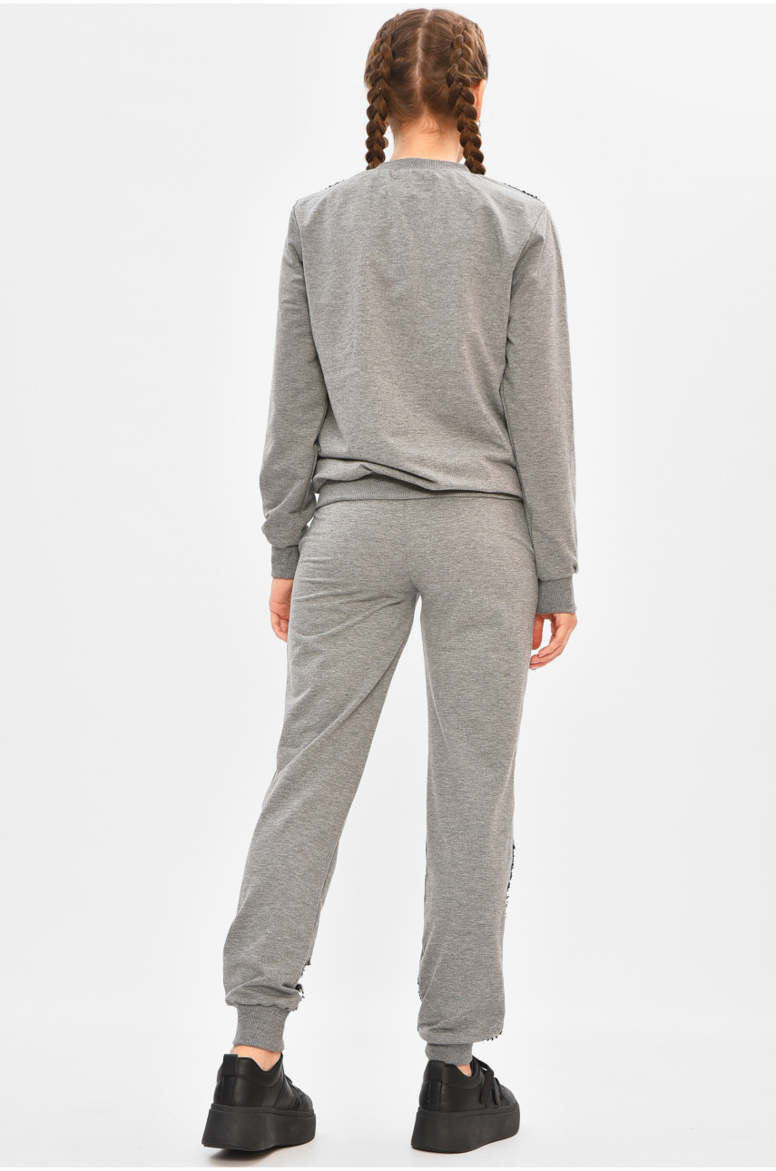 Спортивный костюм подростковый для девочки серого цвета 6153 206779