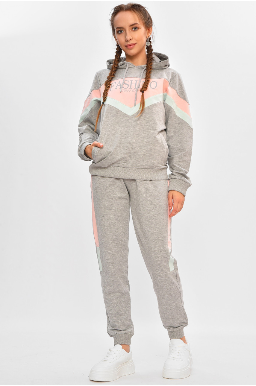 Спортивный костюм подростковый для девочки серого цвета 583 206780