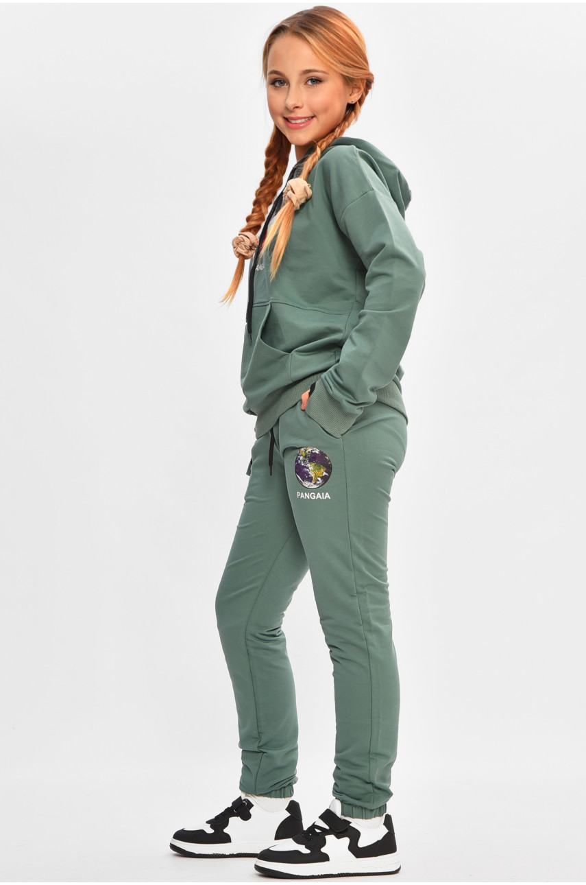 Спортивный костюм детский для девочки зеленого цвета 1978 206783